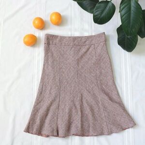 Brown and orange midi skirt